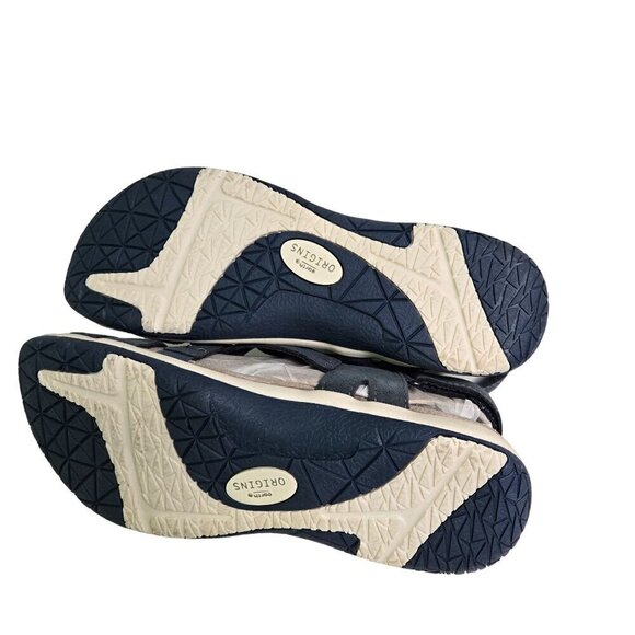 Earth Origins NIB Sammie Wide Navy Blue Suede Sandals Size 11W - Picture 5 of 9